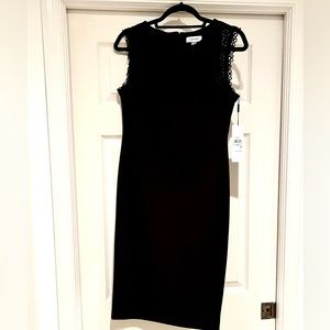 Classy black cocktail pencil line dress